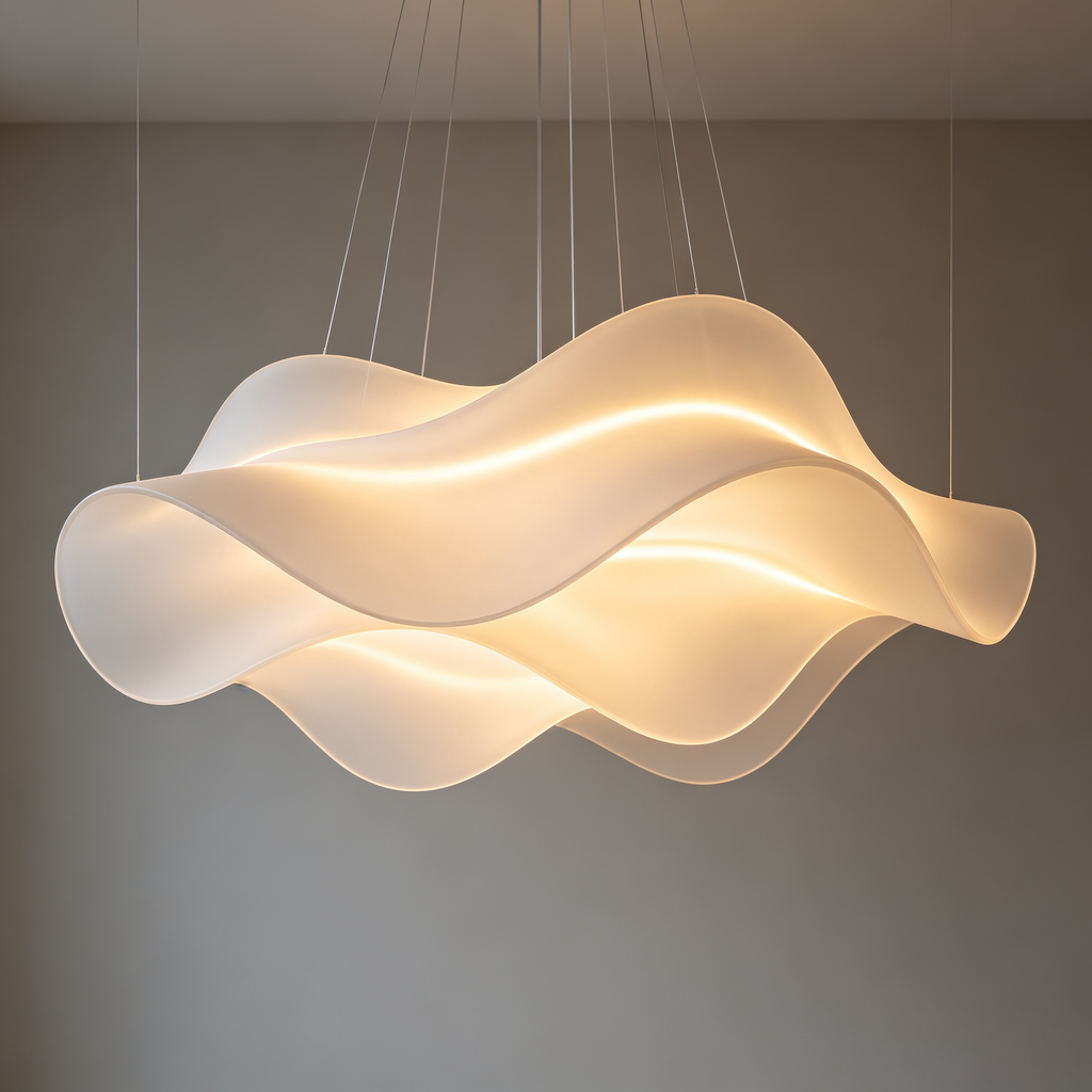 Modern Art Wave Ribbon LED Pendant Light