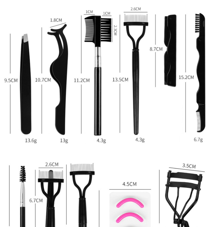 Semi-arc Steel Tooth Brow Groomer Eyelash Curler