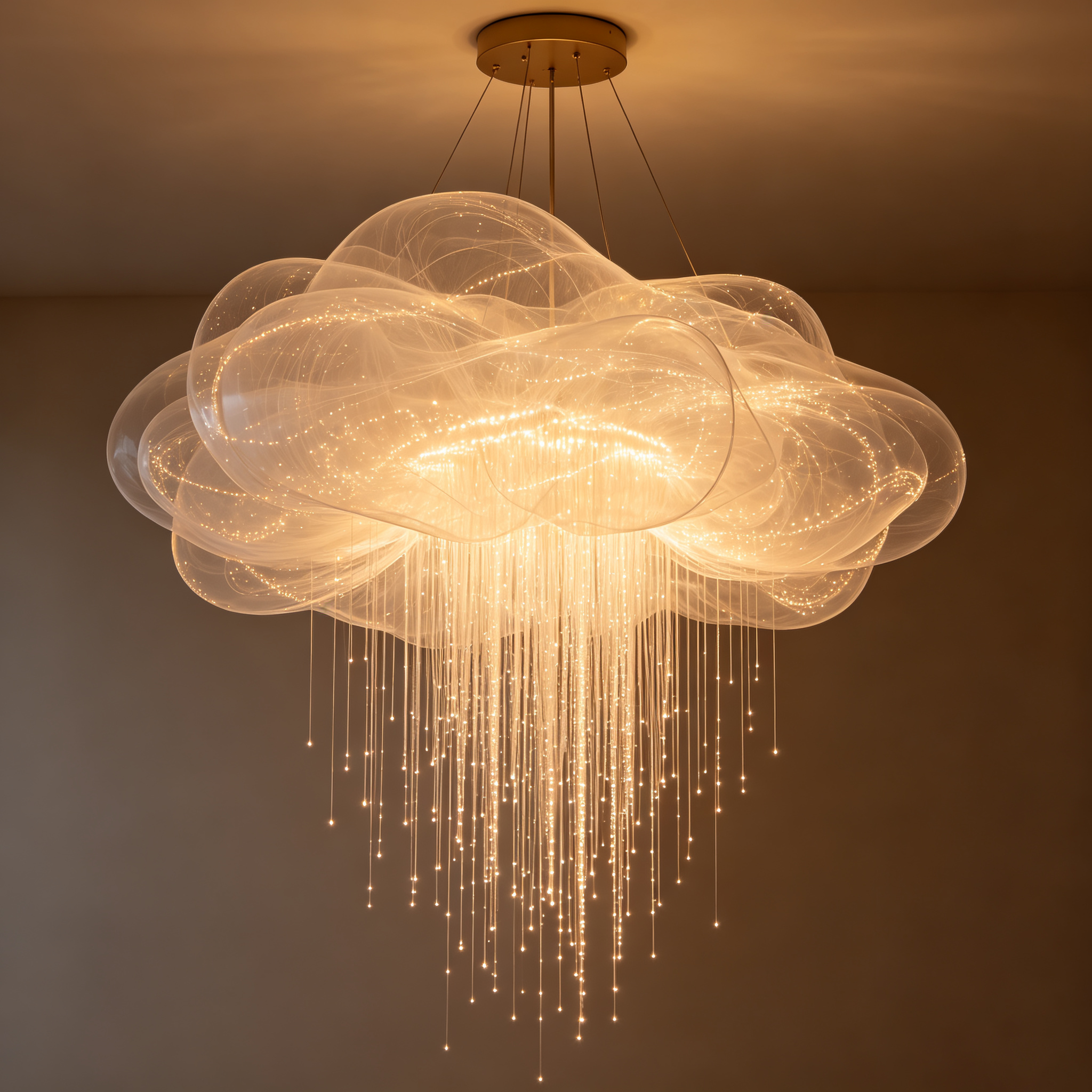 Creative Tassel Jellyfish Art Pendant Light